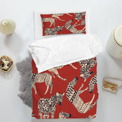 3D Pattern Zebra Red Floral Quilt Cover Set Bedding Set Duvet Cover Pillowcases 1349