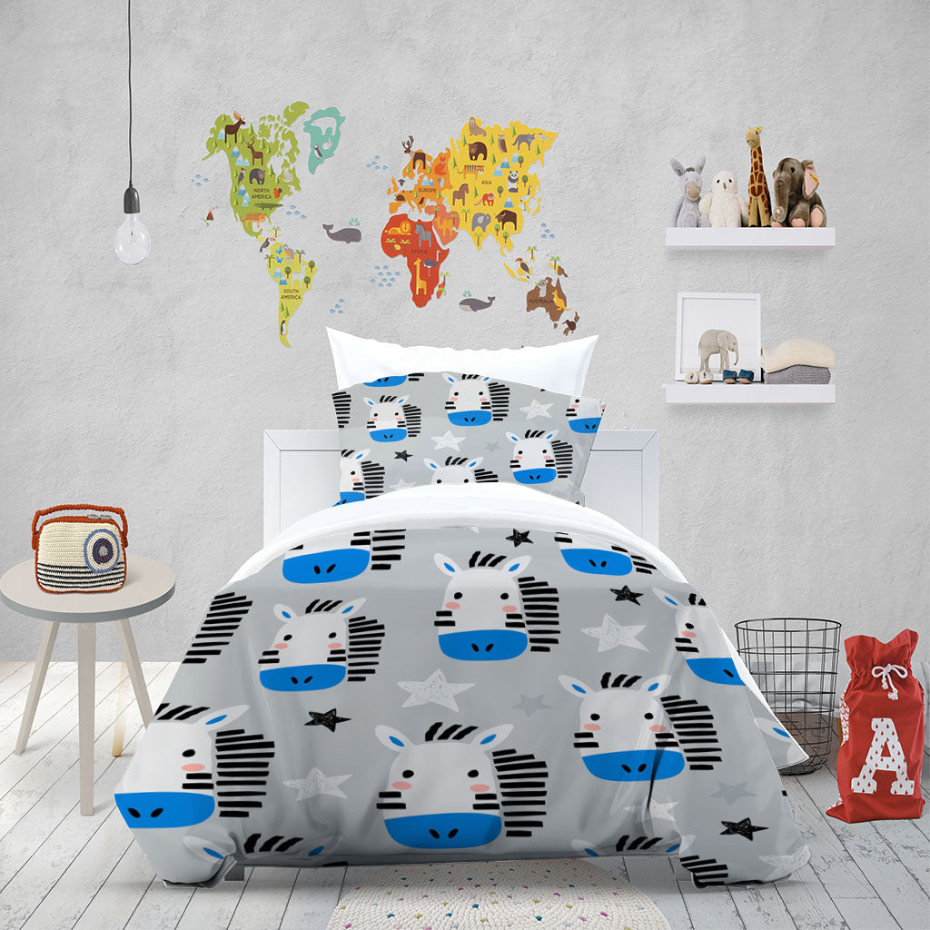 3D Pattern Zebra Star Line White Quilt Cover Set Bedding Set Duvet Cover Pillowcases 1350