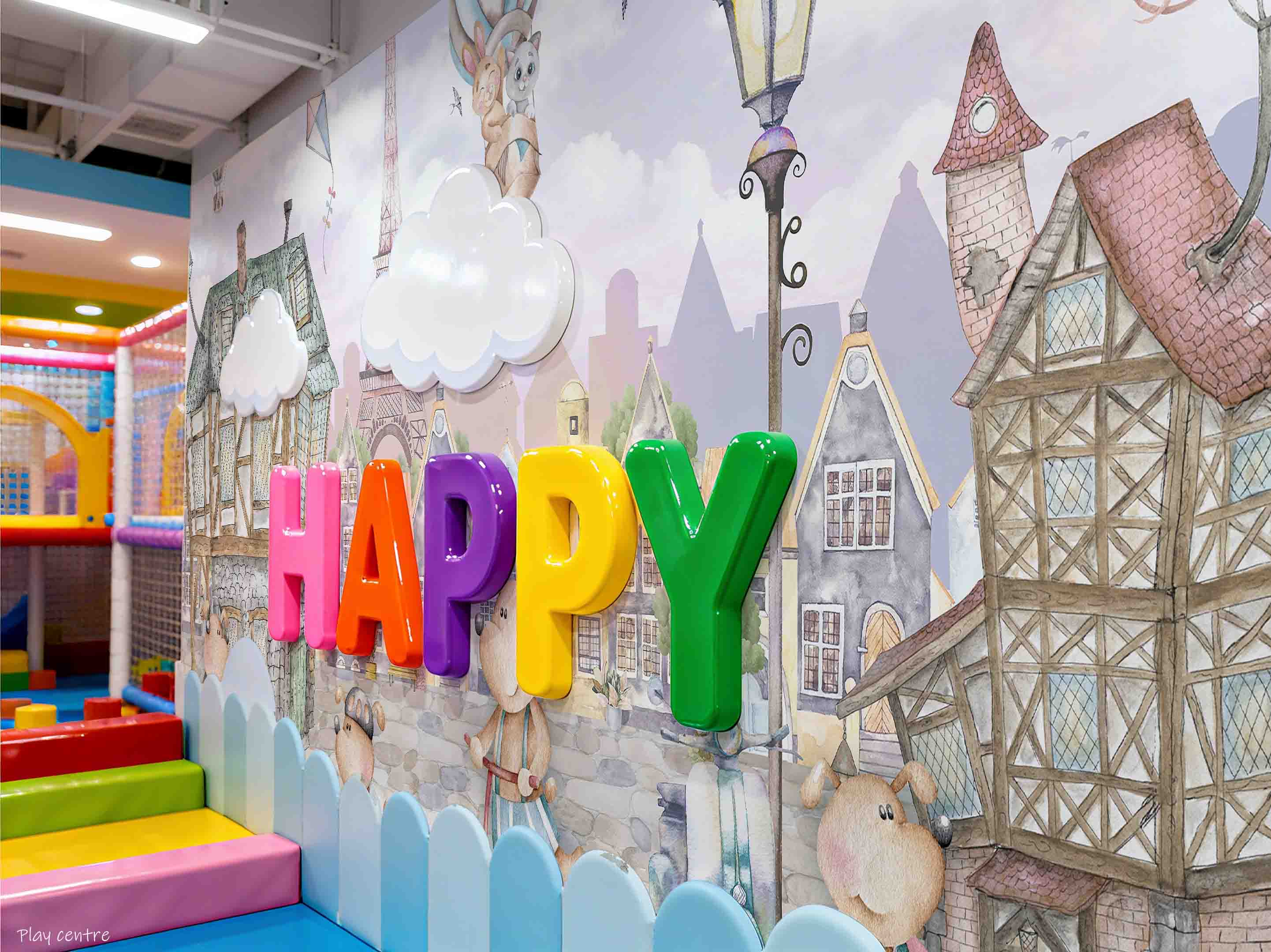 3D Play Centre Amusement Park Funfair Carnie Cartoon Animals Wall Mural Wallpaper 10