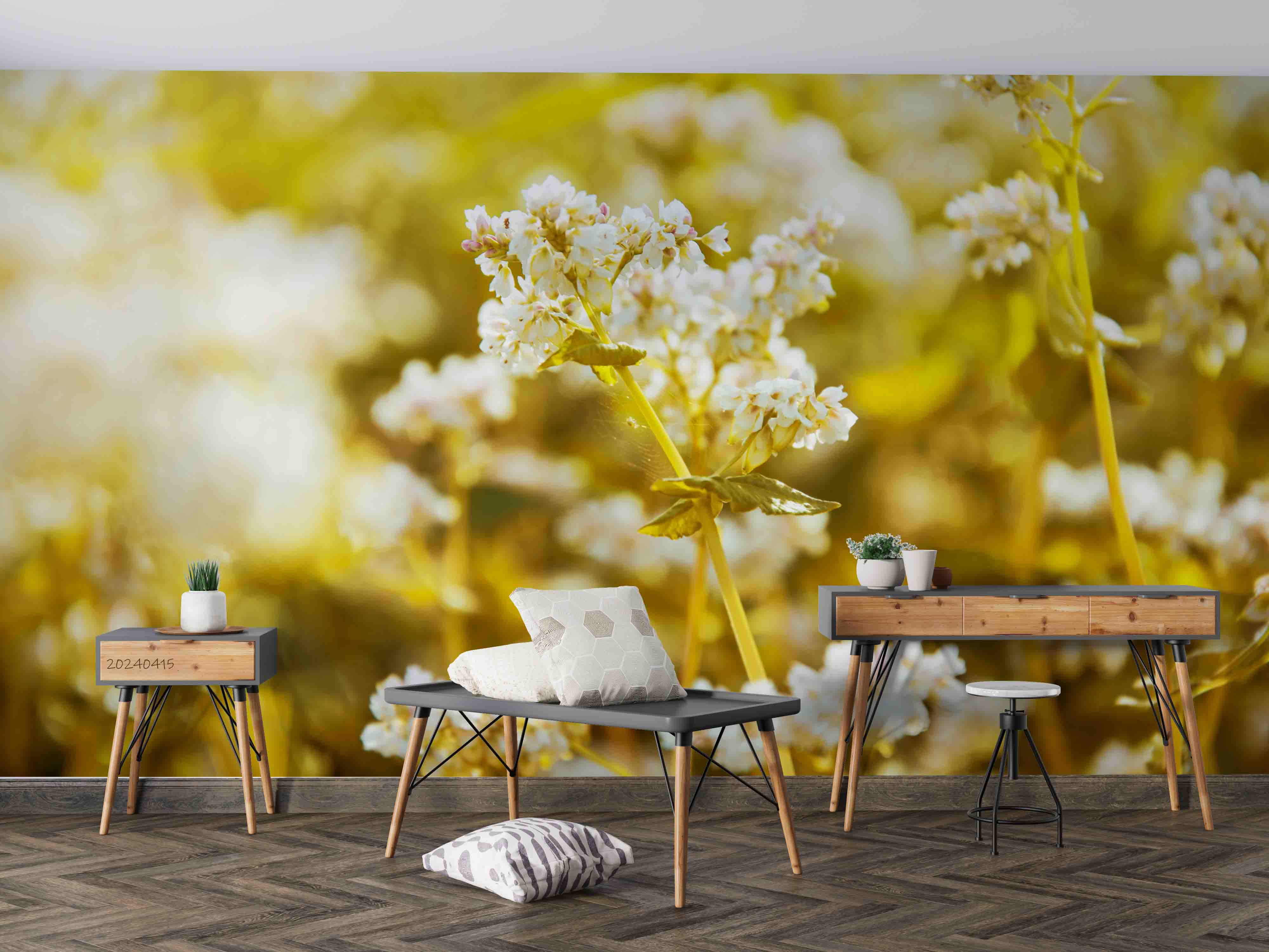 3D White Floral Wallpaper Wall Mural Wall Decor Wall Art Wall Sticker Remoable Wallpaper