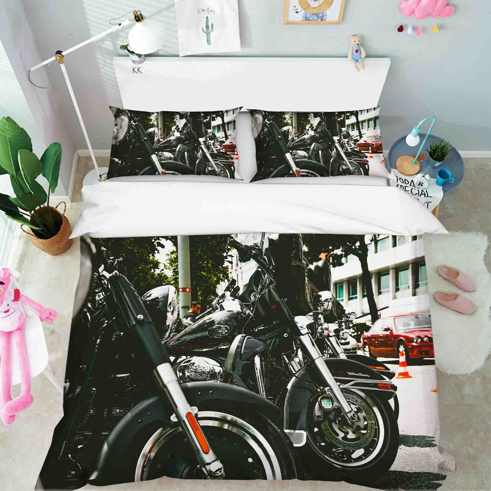3D Motorbike Tree House Quilt Cover Set Bedding Set Duvet Cover Pillowcase 445