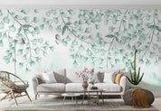 3D Watercolor Branches Leaves Butterfly Wall Mural Wallpaper GD 4945- Jess Art Decoration