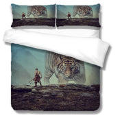 3D Mountain Tiger Huntsman Quilt Cover Set Bedding Set Duvet Cover Pillowcases 1143