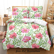 3D Floral Leaf Pale Green Quilt Cover Set Bedding Set Duvet Cover Pillowcase 478