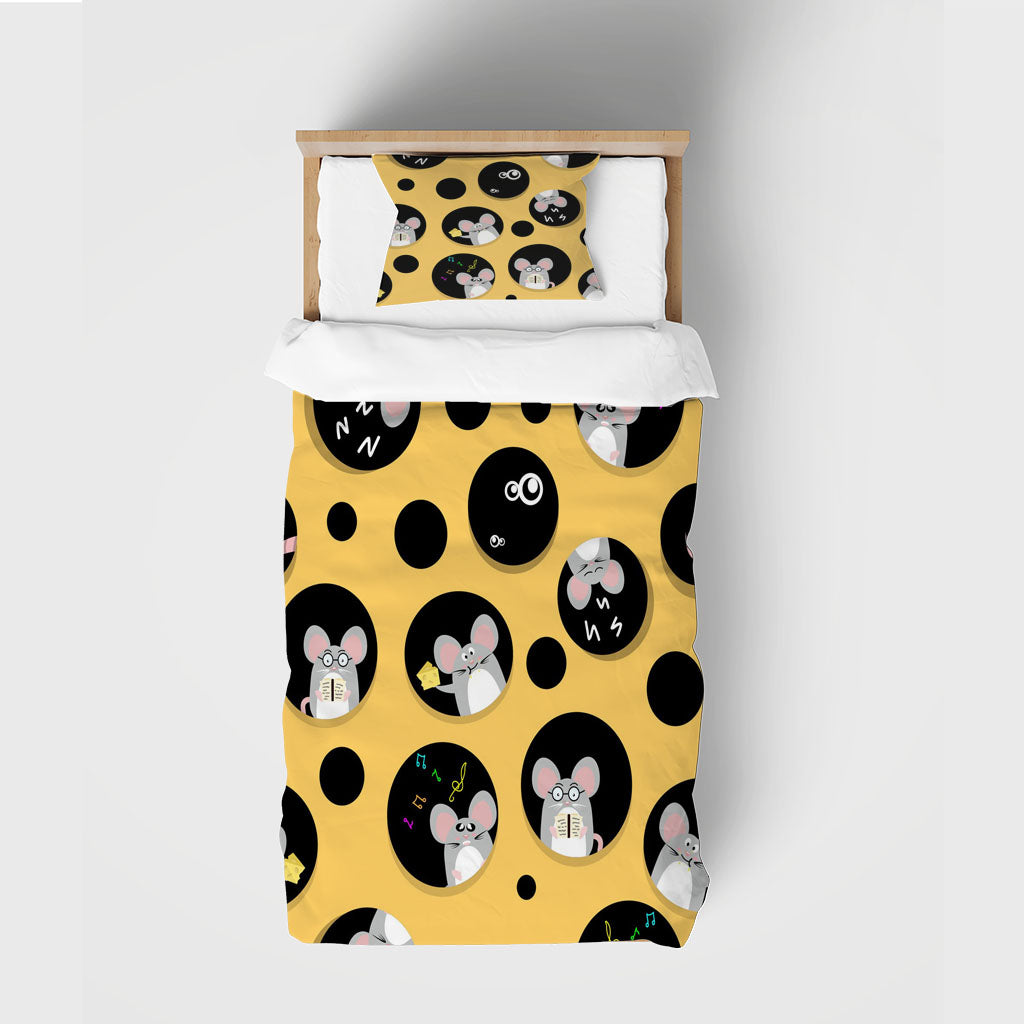 3D Mouse Cheese Round Note Quilt Cover Set Bedding Set Duvet Cover Pillowcase 1364