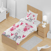 3D Mouse Love Letter Round Quilt Cover Set Bedding Set Duvet Cover Pillowcase 1365
