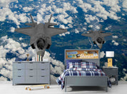 3D F-35 Lightning II Aircraft High Altitude Flying Wall Mural Wallpaper GD 5476- Jess Art Decoration