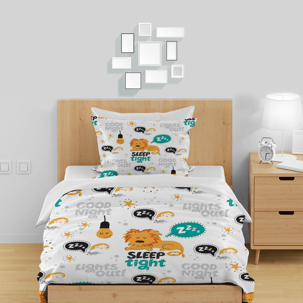 3D Lion Letter Star Bulb Quilt Cover Set Bedding Set Duvet Cover Pillowcase 1366