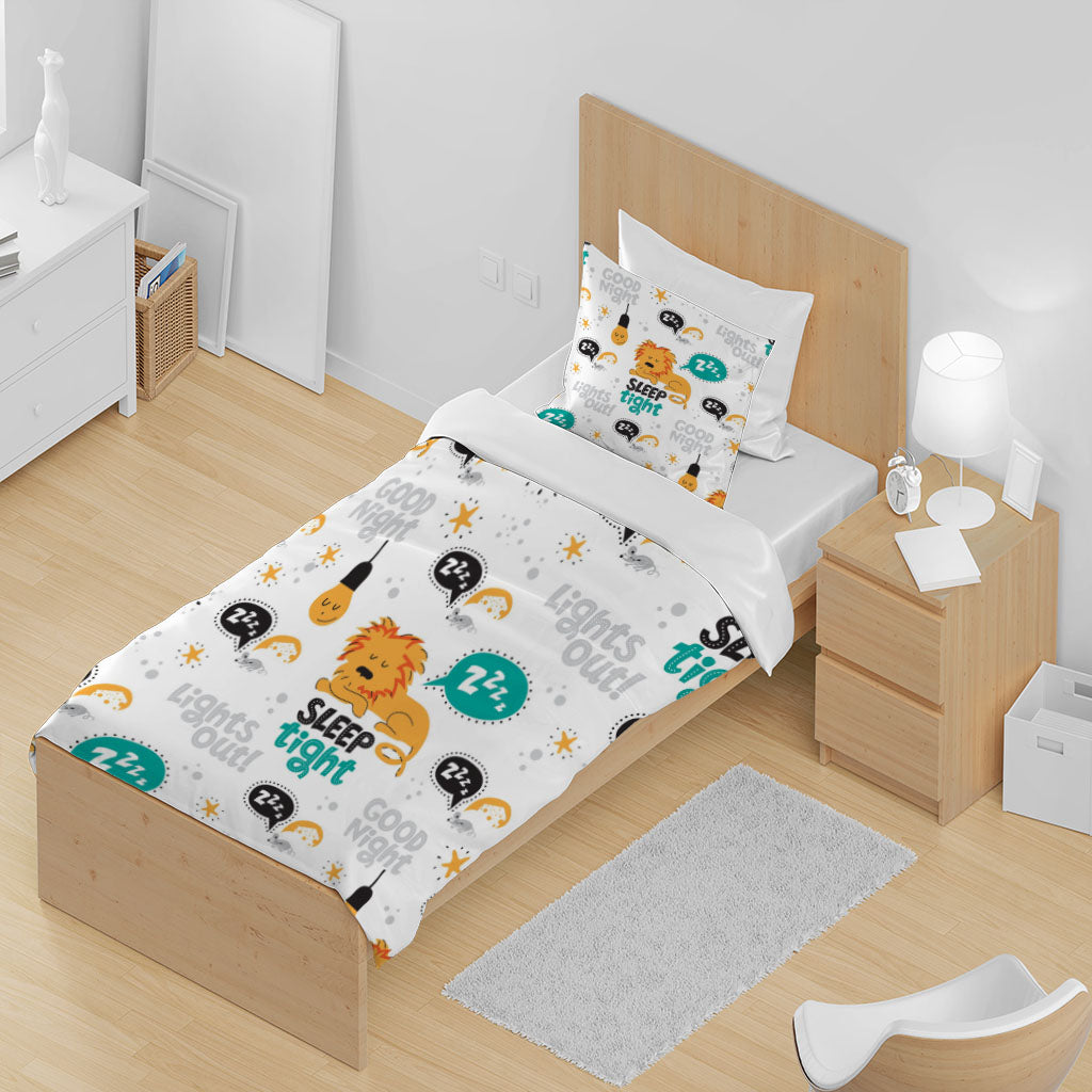 3D Lion Letter Star Bulb Quilt Cover Set Bedding Set Duvet Cover Pillowcase 1366