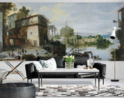 3D Oil Painting European Architecture River Boat Wall Mural Wallpaper GD 2999- Jess Art Decoration