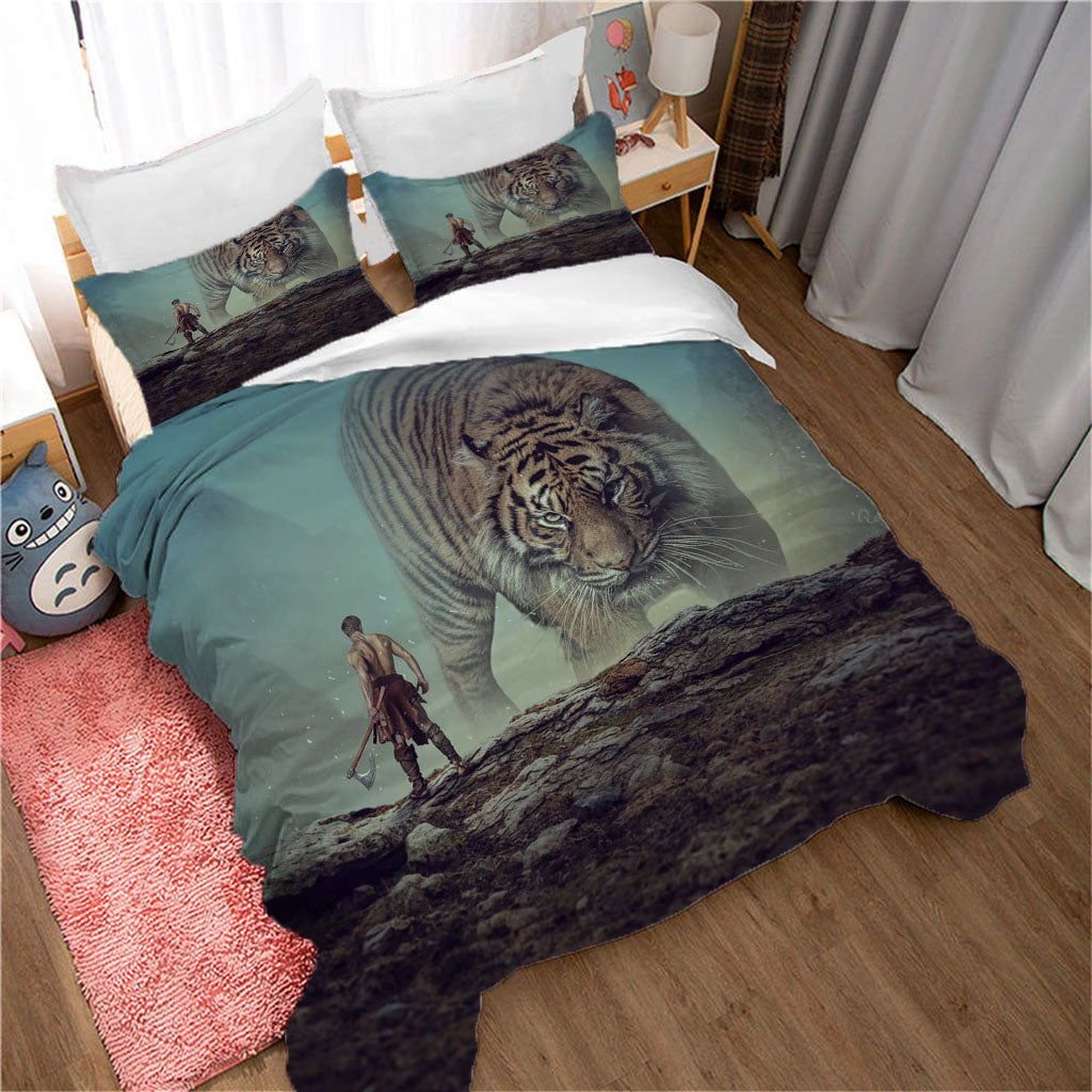3D Mountain Tiger Huntsman Quilt Cover Set Bedding Set Duvet Cover Pillowcases 1143