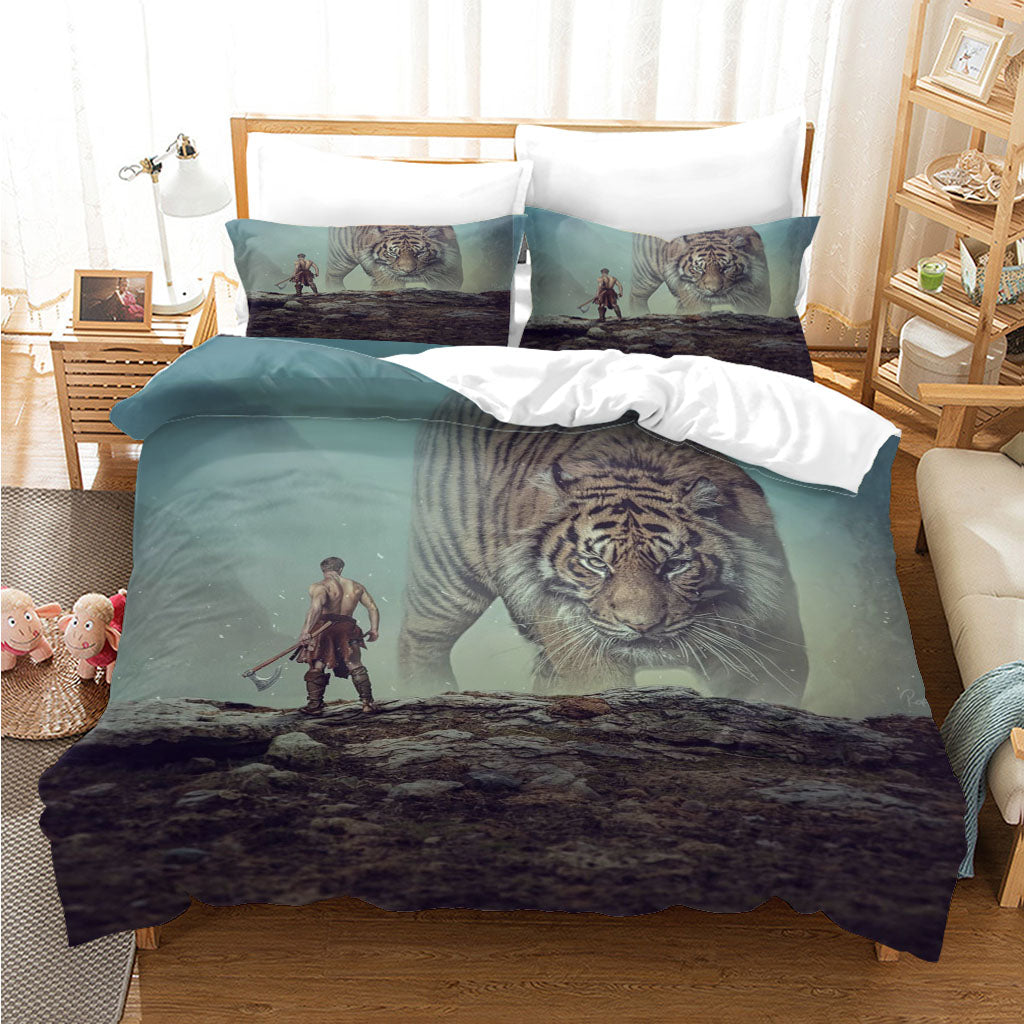 3D Mountain Tiger Huntsman Quilt Cover Set Bedding Set Duvet Cover Pillowcases 1143