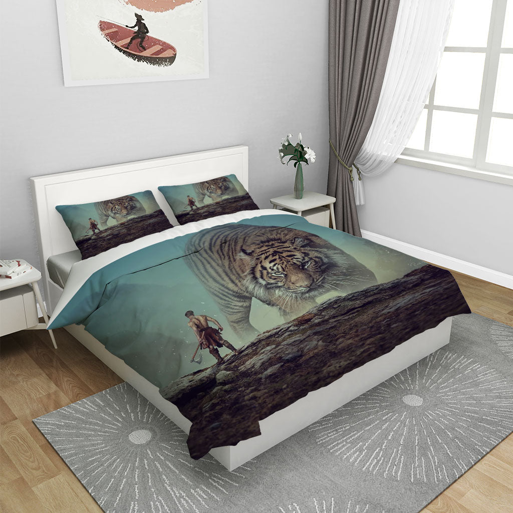 3D Mountain Tiger Huntsman Quilt Cover Set Bedding Set Duvet Cover Pillowcases 1143