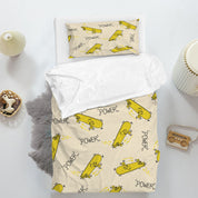 3D Skateboarding Letter Apricot Quilt Cover Set Bedding Set Duvet Cover Pillowcase 1373