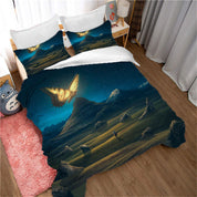3D Mountain Stone Butterfly Quilt Cover Set Bedding Set Duvet Cover Pillowcases 1144