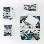 3D Cartoon Panda Leaf Bamboo Quilt Cover Set Bedding Set Duvet Cover Pillowcase 1394