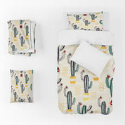 3D Cartoon Cactus Star Apricot Quilt Cover Set Bedding Set Duvet Cover Pillowcase 1395