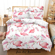 3D Animal Flamingo Feather Leaf Quilt Cover Set Bedding Set Duvet Cover Pillowcase 550