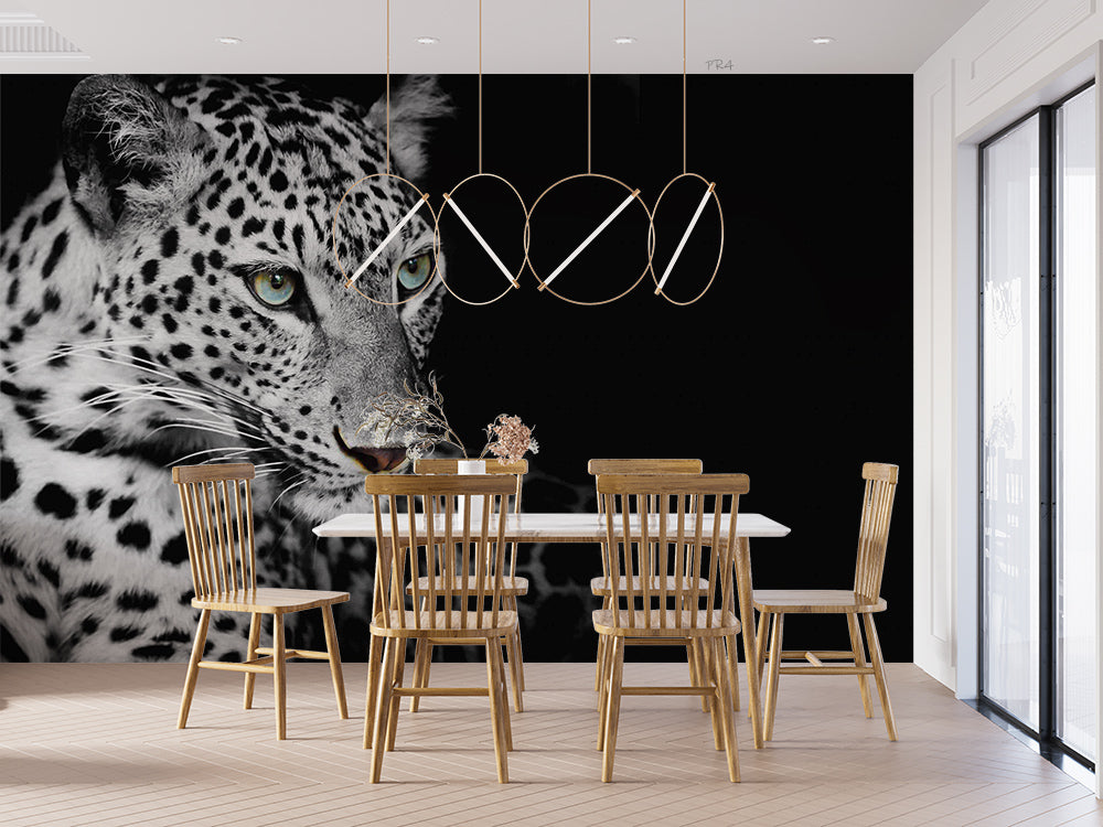 3D Animal Lion Black Wall Mural Wallpaper YXL 2821
