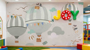 3D Play Centre Amusement Park Funfair Carnie Cartoon Air Balloon Wall Mural Wallpaper 26