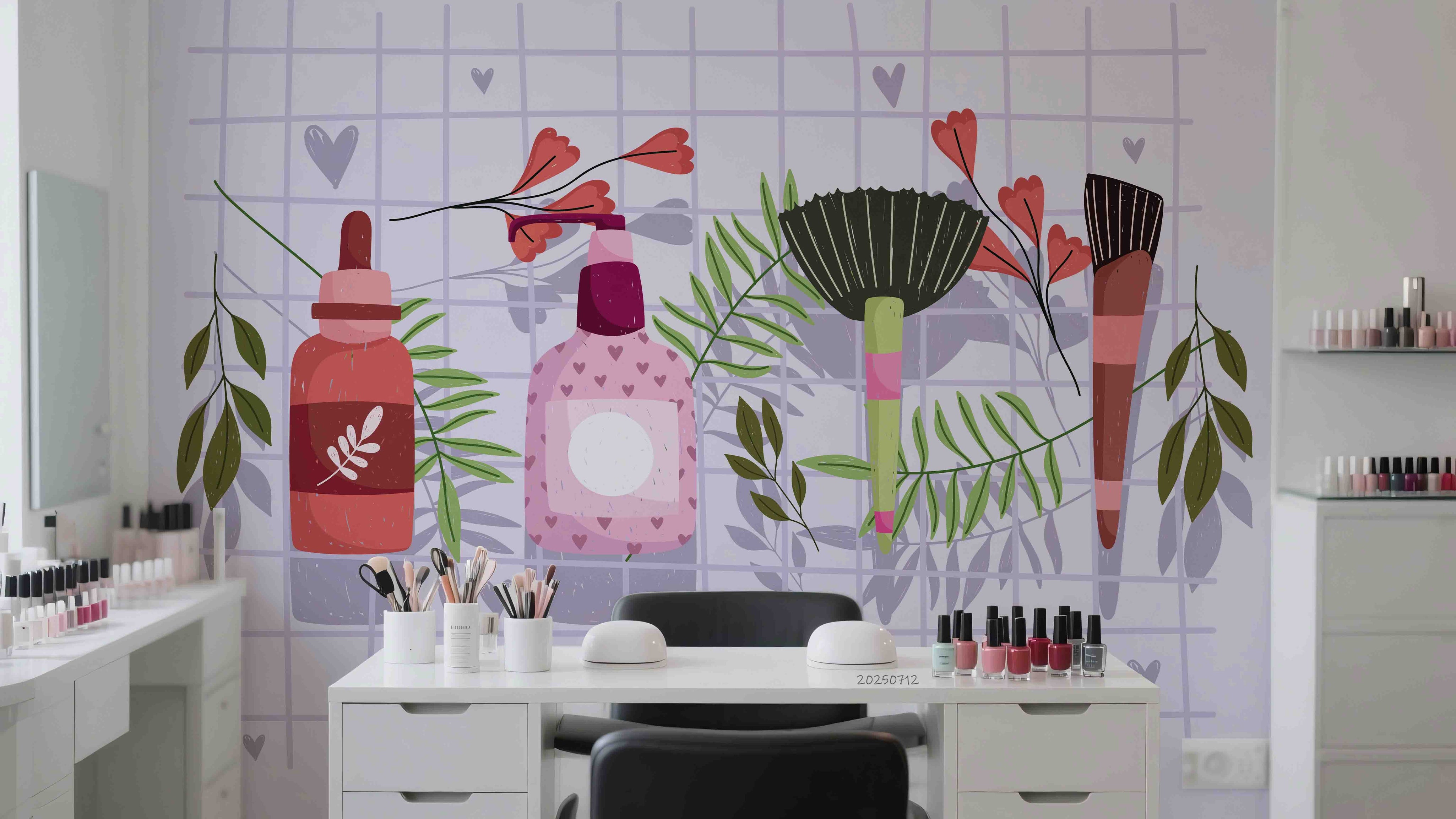 3D Salon Shop Beauty Salon Manicure Set Manicure Tools Wall Mural Wallpaper 12