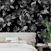3D Black Floral Background Wallpaper Wall Mural Wall Decor Wall Art Wall Sticker Remoable Wallpaper