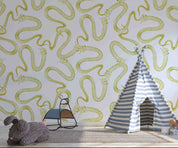 3D Cartoon Animal Golden Snake Kids Wallpaper Wall Mural Wall Decor Wall Art Wall Sticker Remoable Wallpaper