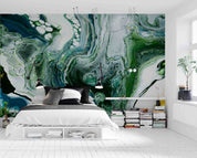 3D Green Marble Swirl Background Wall Mural Wallpaper GD 3548- Jess Art Decoration