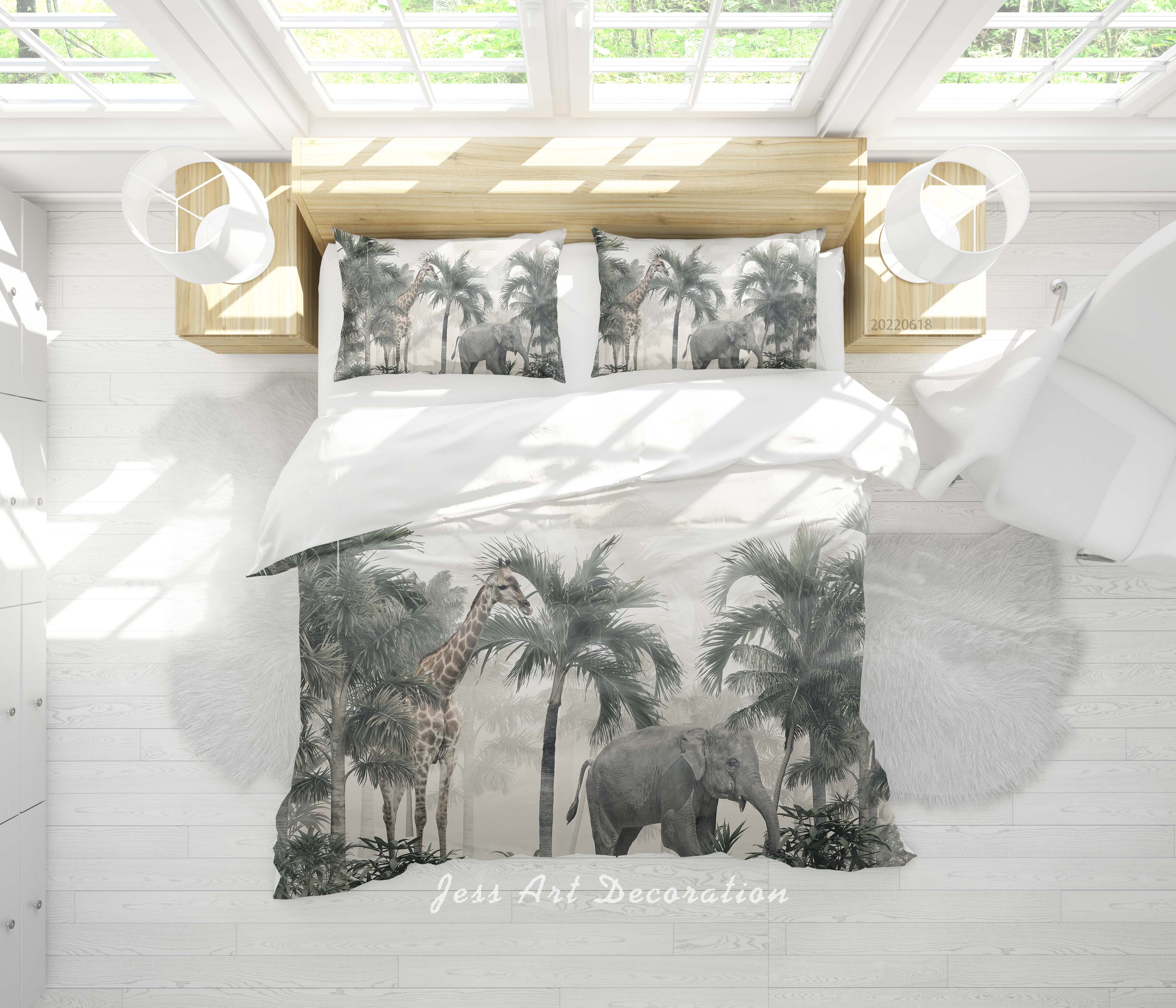 3D Forest Tree Elephant Quilt Cover Set Bedding Set Duvet Cover Pillowcase 648
