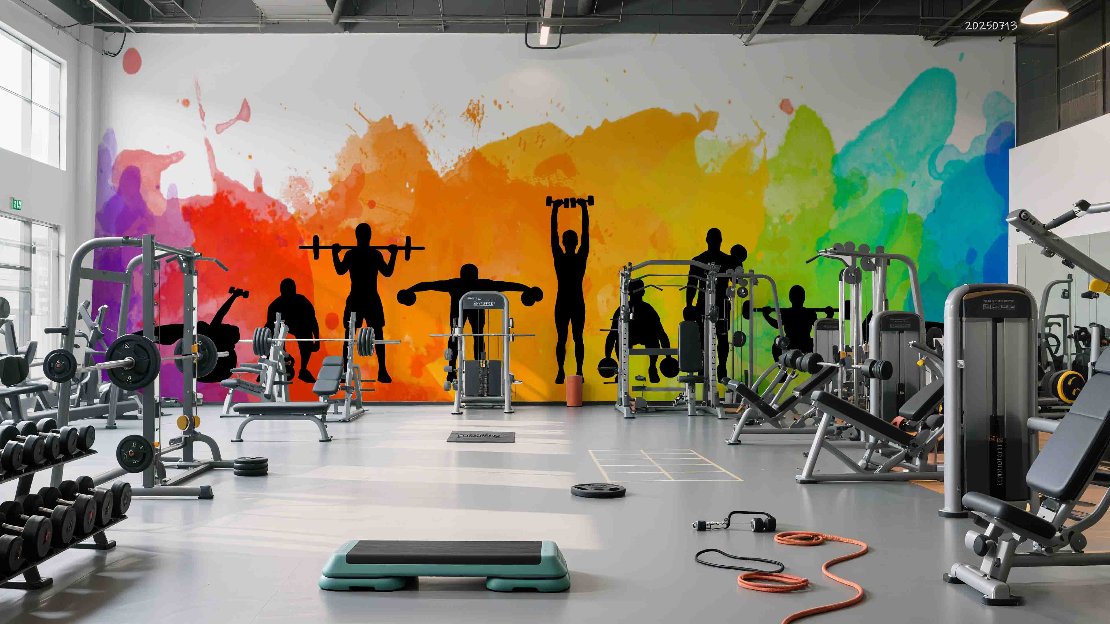 3D Gym Fitness Gymnasium Dumbbell Wall Mural Wallpaper 44