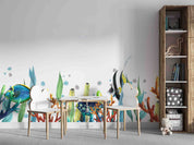 3D Animal Coral Sea Fish Wave Point Wall Mural Wallpaper YXL 15