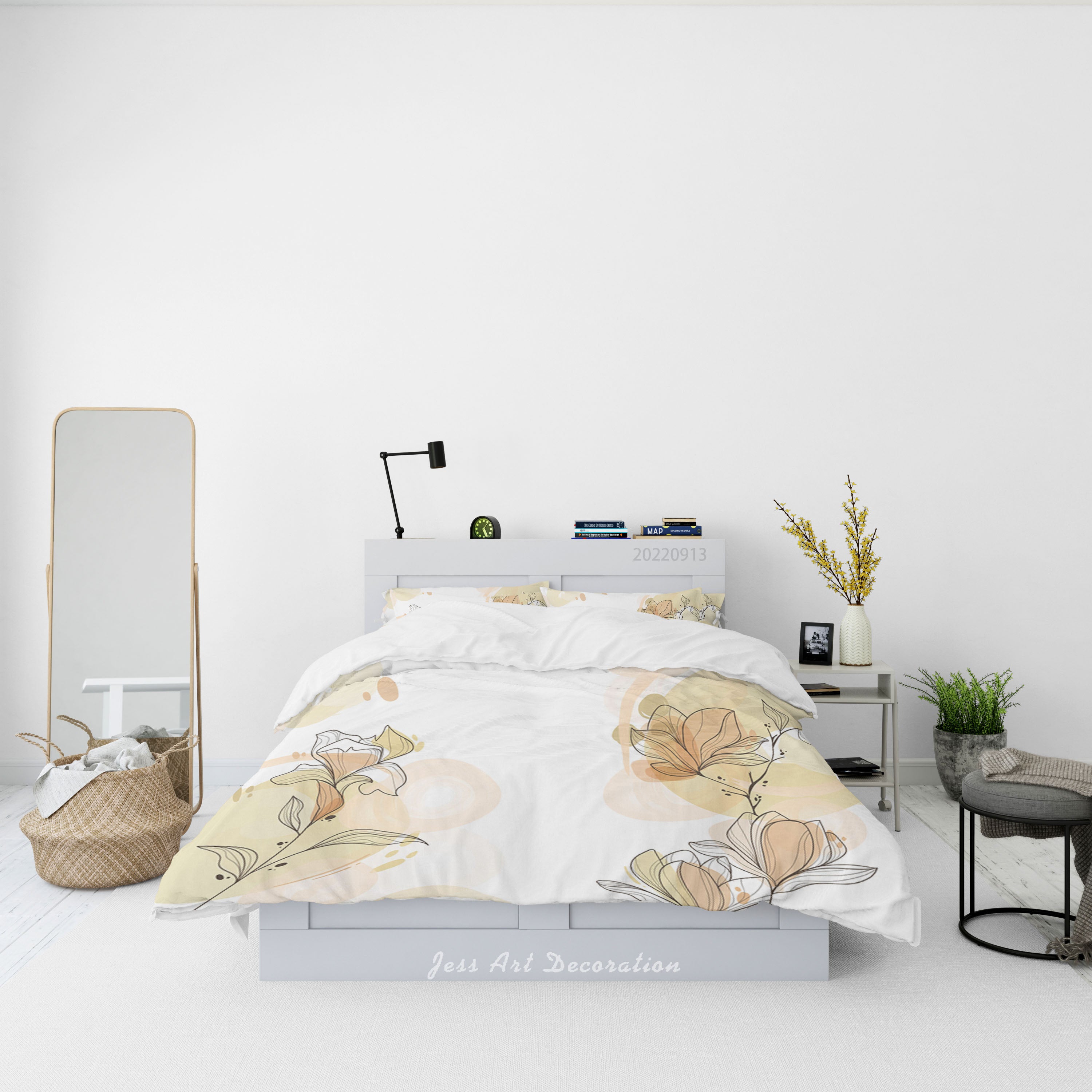 3D Floral Tulip Round Quilt Cover Set Bedding Set Duvet Cover Pillowcase 141