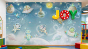 3D Play Centre Amusement Park Funfair Carnie Cartoon Space Universe  Wall Mural Wallpaper 24