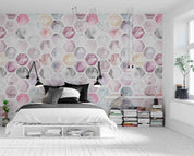 3D Watercolor Hexagonal Honeycomb Fabric Cover Wall Mural Wallpaper GD 5127- Jess Art Decoration