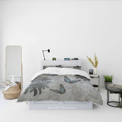 3D Tree Butterfly Gray Quilt Cover Set Bedding Set Duvet Cover Pillowcase 522