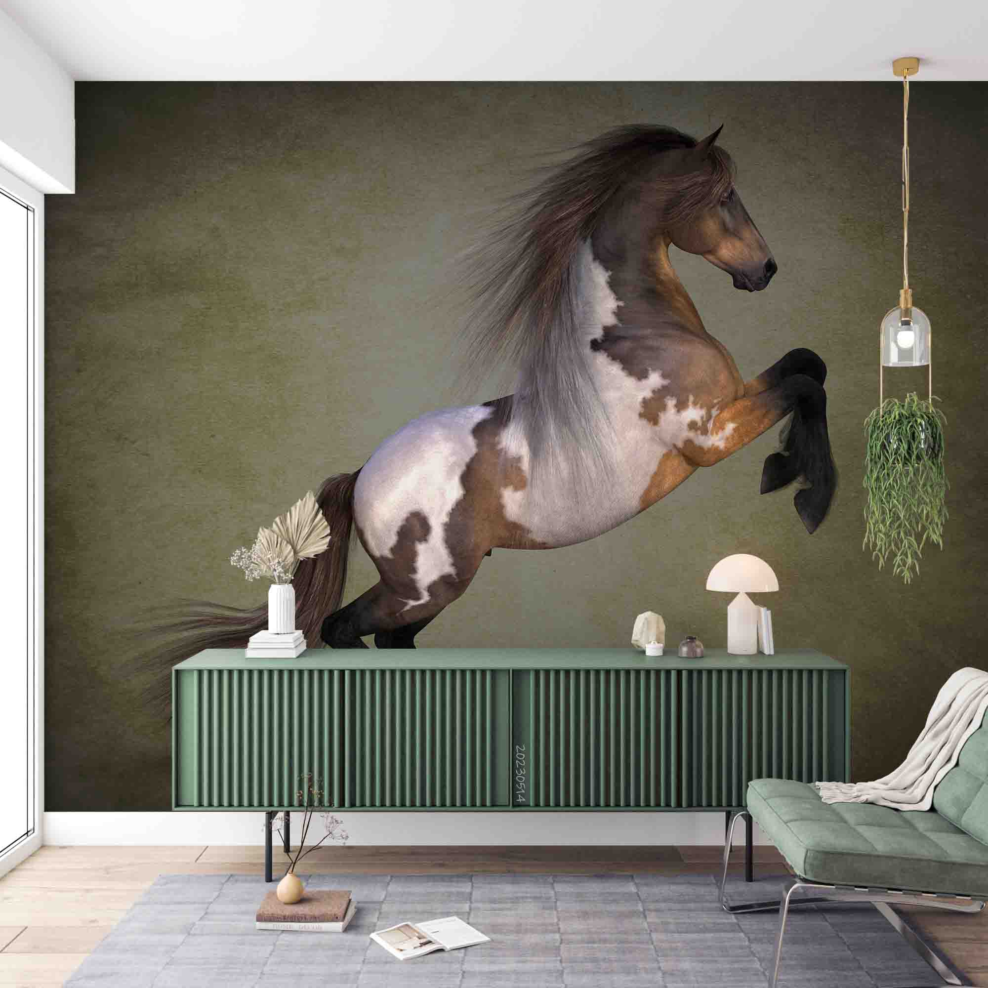 3D Beautiful Spotted Horse Wall Mural Wallpaper GD 5369- Jess Art Decoration