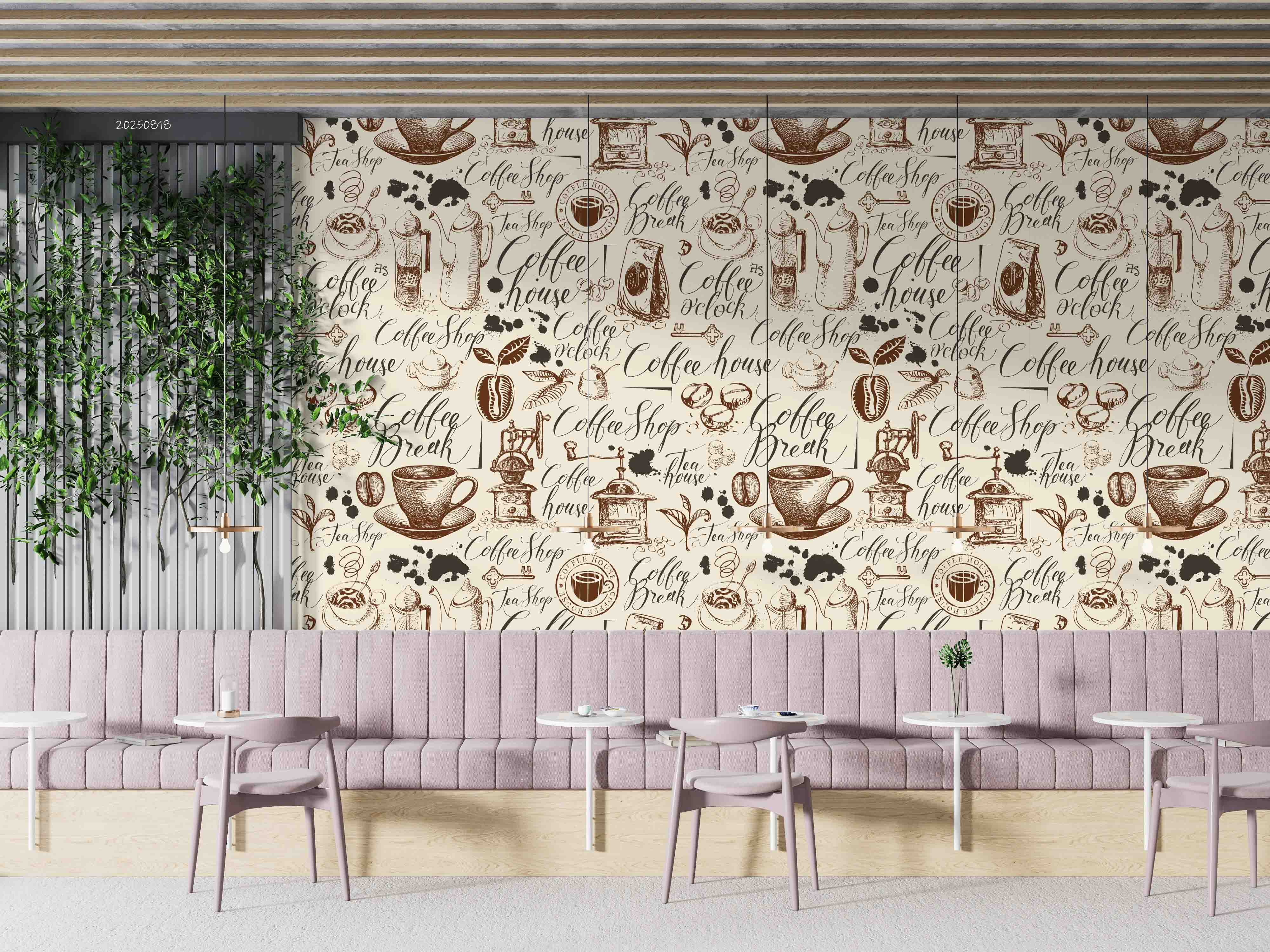 3D Restaurant Snack Bar Coffee Shop Wall Mural Wallpaper 22