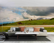 3D Sky Cloud Mountains Grassland Cow Wallpaper Wall Mural Wall Decor Wall Art Wall Sticker Remoable Wallpaper LQH