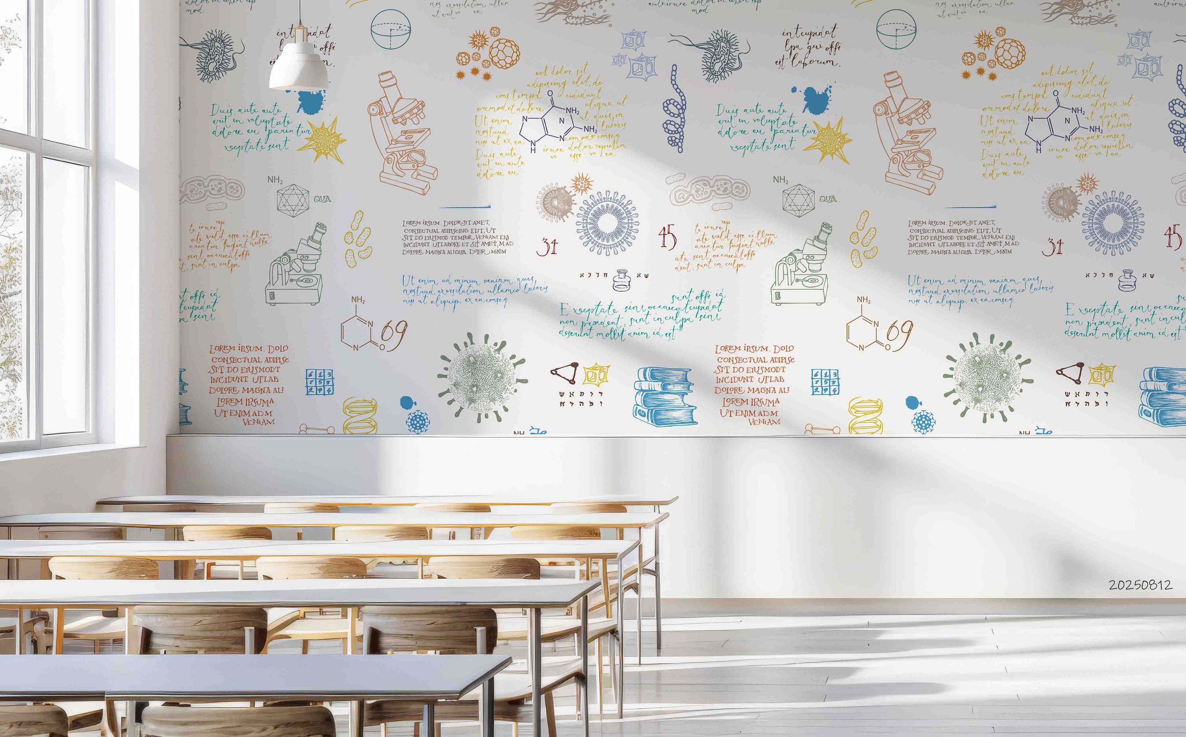 3D School STEM Science Lab Classroom Teaching Aid Biology Wall Mural Wallpaper 13