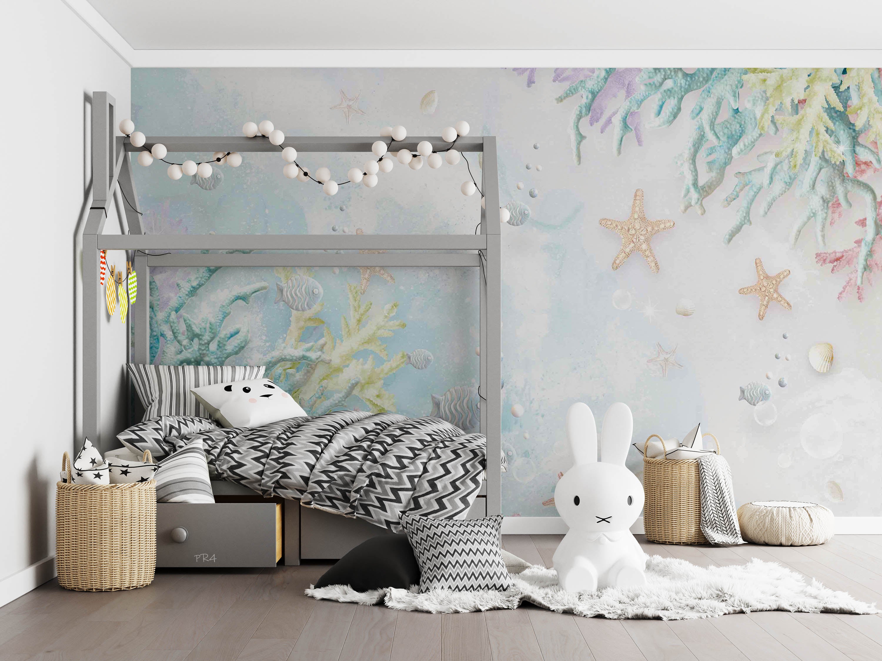 3D Fresh Starfish Coral Fish Wall Mural Wallpaper GD 3951- Jess Art Decoration