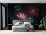 3D Abstract The Earth Starry Sky Red Dark Blue Wall Mural Wallpaper YXL 11- Jess Art Decoration