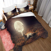 3D Night Deer Grassland The Earth Quilt Cover Set Bedding Set Duvet Cover Pillowcases 1155