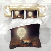 3D Night Deer Grassland The Earth Quilt Cover Set Bedding Set Duvet Cover Pillowcases 1155