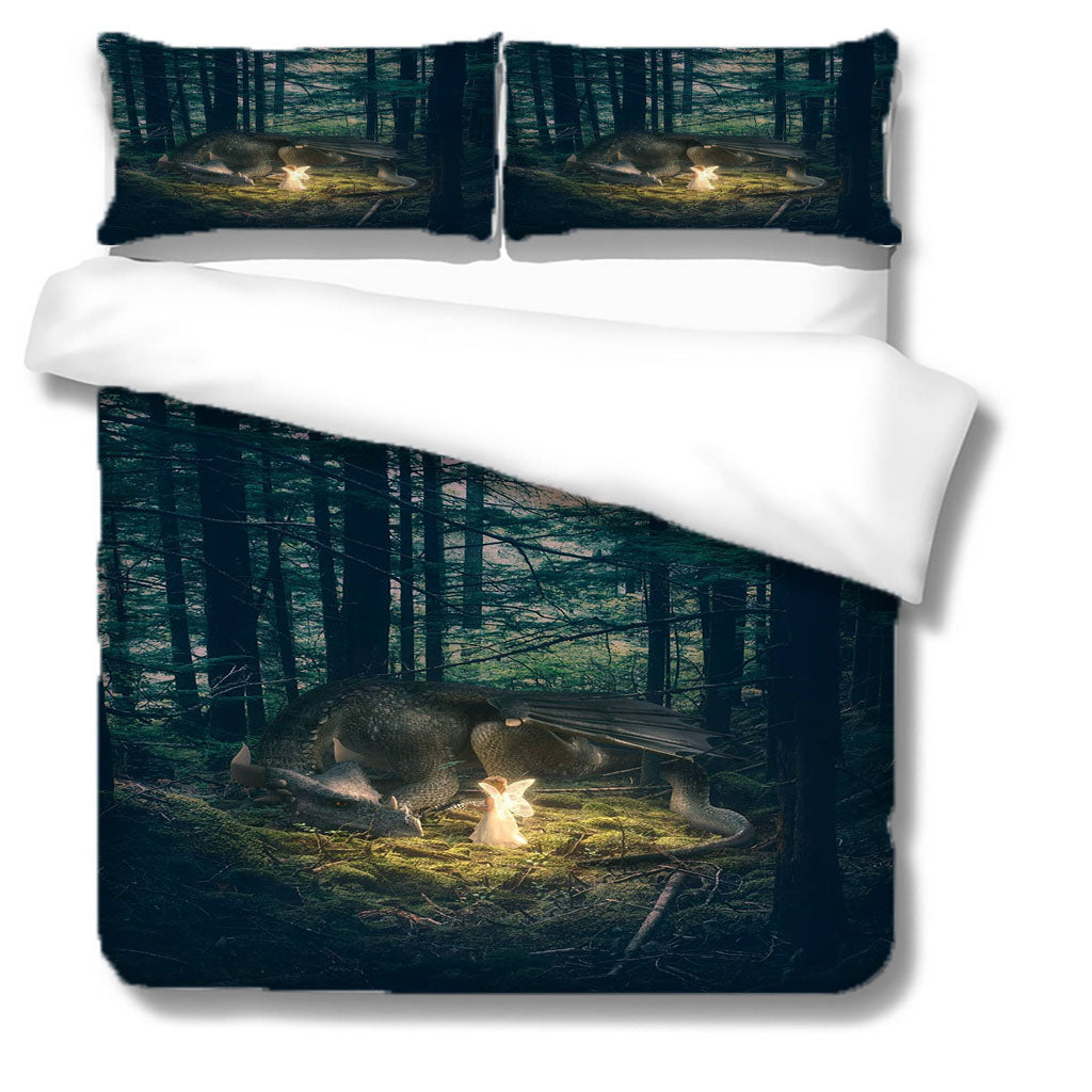 3D Forest Tree Floral Sunlight Quilt Cover Set Bedding Set Duvet Cover Pillowcases 1122
