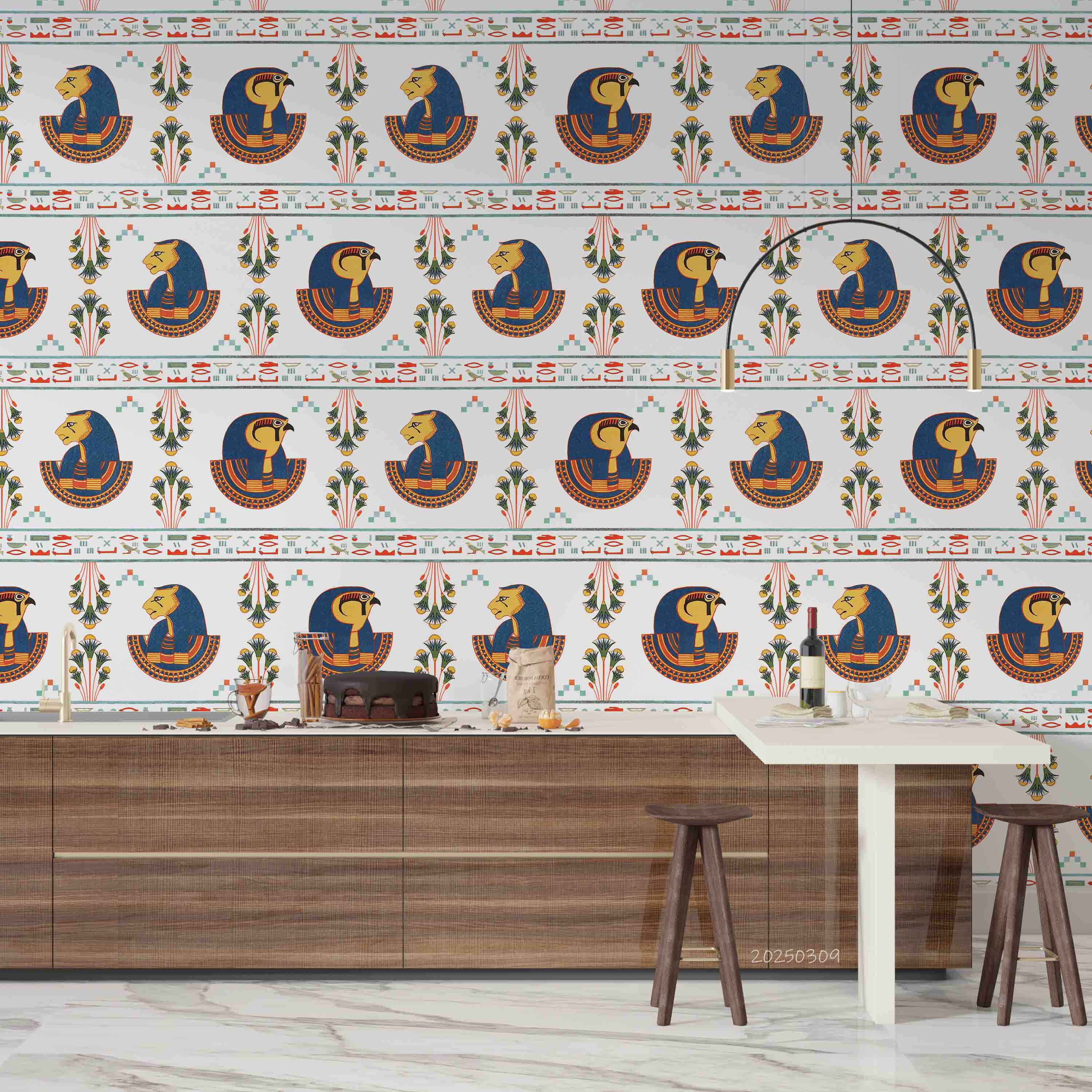 3D Egyptian Tefnut Pattern Background Wallpaper Wall Mural Wall Decor Wall Art Wall Sticker Remoable Wallpaper LQH