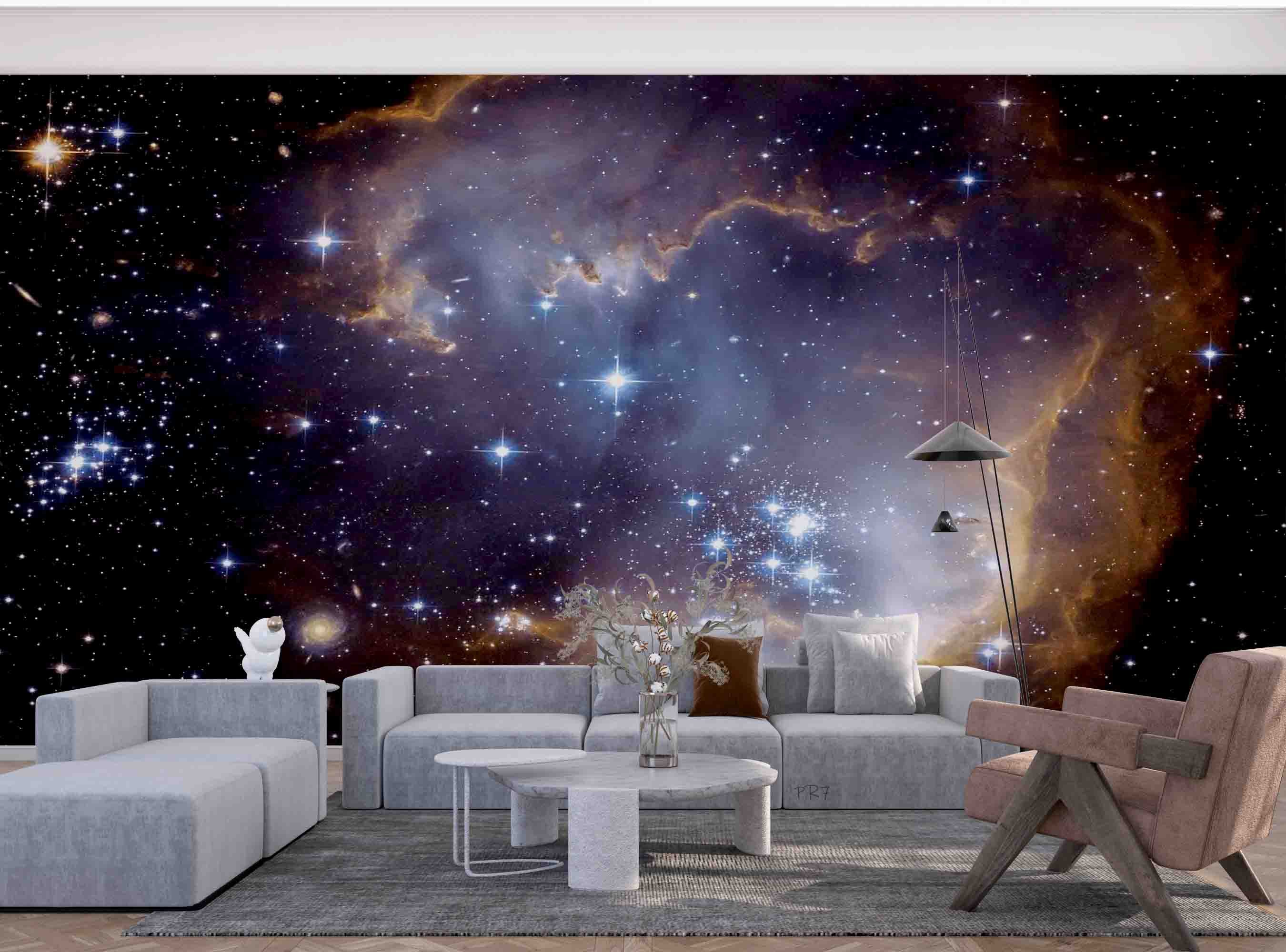 3D Star Cloud Night Sky Silhouette Branch Tree Wall Mural Wallpaper GD 4496- Jess Art Decoration