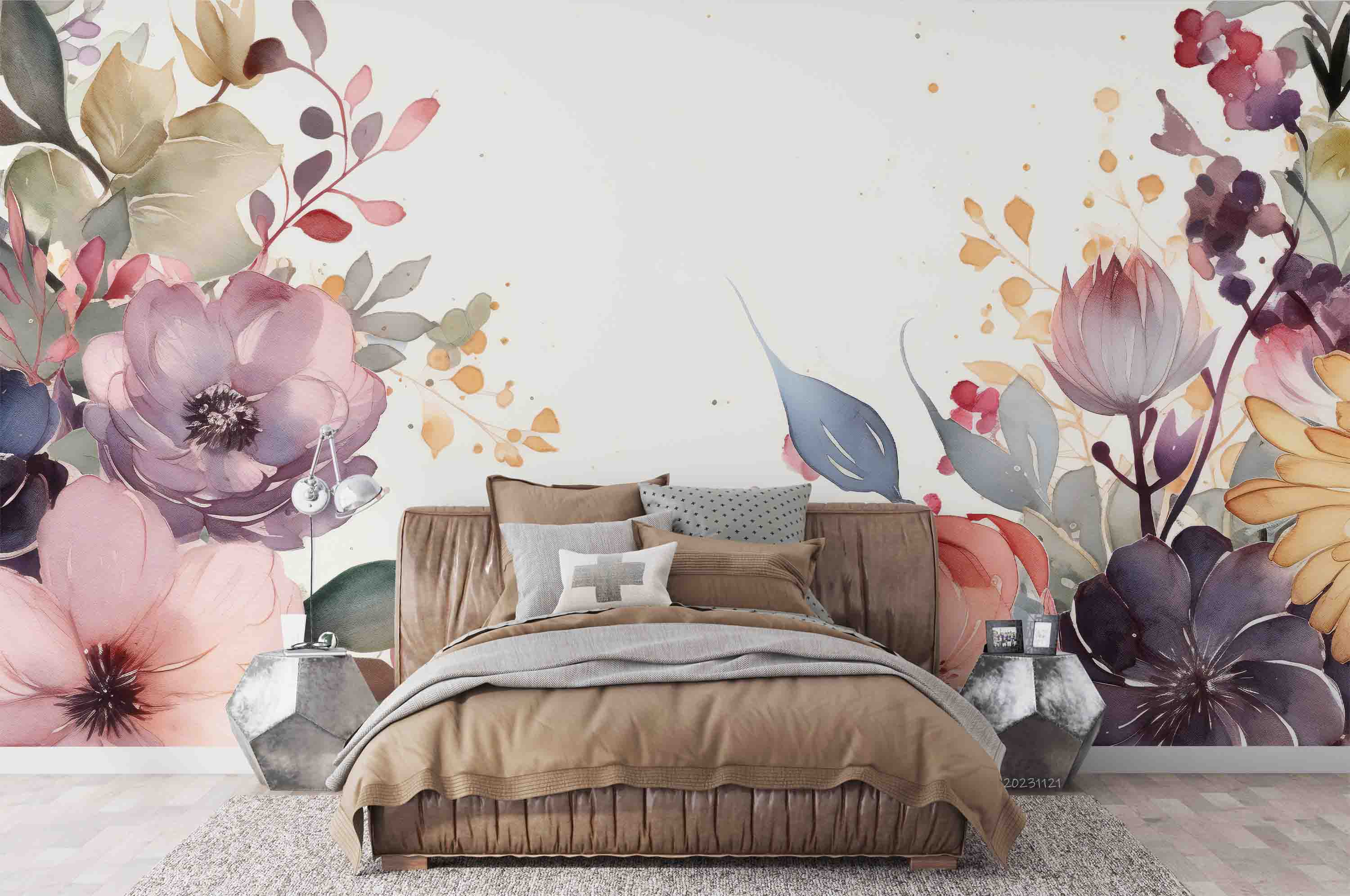 3D Floral Leaf Wave Point Rose Wall Mural Wallpaper YXL 3128