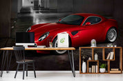 3D Red Sports Car Wallpaper Wall Mural Wall Decor Wall Art Wall Sticker Remoable Wallpaper