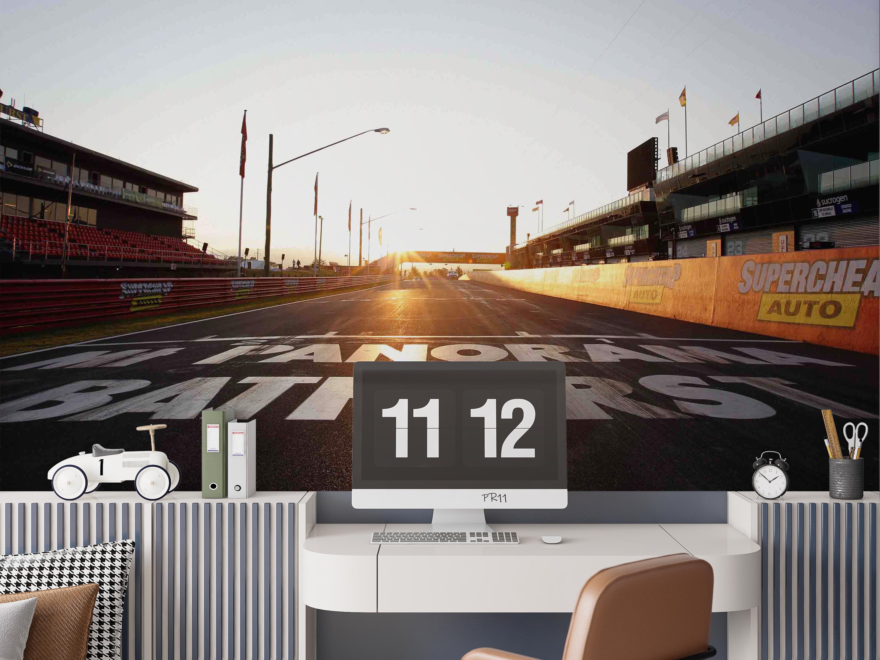 Track Starting Sunset View Sports Wallpaper sports & entertainment wall mural for games room or entertainment space - view 3