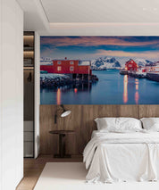 3D Hotel Inn Motel Hostel Resort Manor Scenery Mountains Sea Wall Mural Wallpaper 20